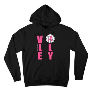 Breast Cancer Volleyball Pink Ribbon Volley For The Cure Hoodie