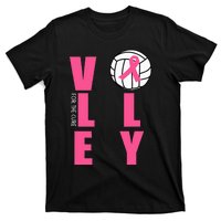 Breast Cancer Volleyball Pink Ribbon Volley For The Cure T-Shirt