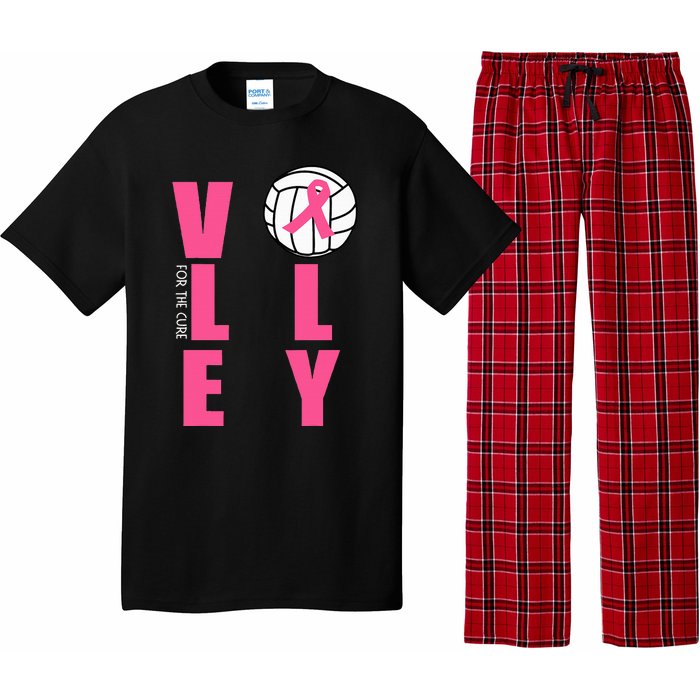 Breast Cancer Volleyball Pink Ribbon Volley For The Cure Pajama Set