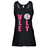 Breast Cancer Volleyball Pink Ribbon Volley For The Cure Ladies Essential Flowy Tank