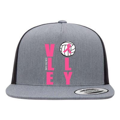 Breast Cancer Volleyball Pink Ribbon Volley For The Cure Flat Bill Trucker Hat