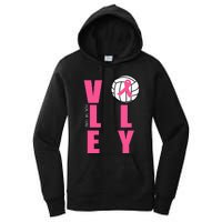 Breast Cancer Volleyball Pink Ribbon Volley For The Cure Women's Pullover Hoodie