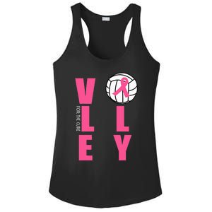 Breast Cancer Volleyball Pink Ribbon Volley For The Cure Ladies PosiCharge Competitor Racerback Tank