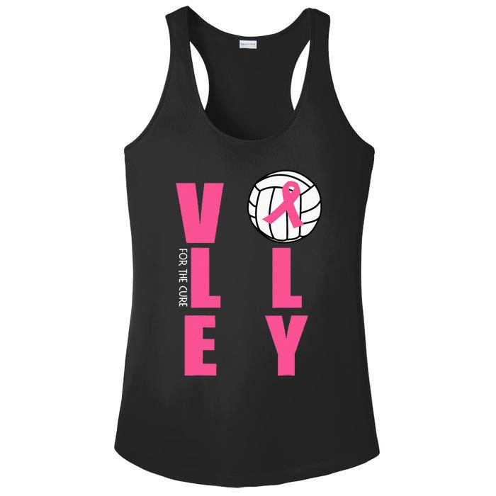 Breast Cancer Volleyball Pink Ribbon Volley For The Cure Ladies PosiCharge Competitor Racerback Tank