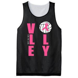 Breast Cancer Volleyball Pink Ribbon Volley For The Cure Mesh Reversible Basketball Jersey Tank