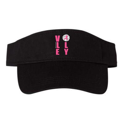 Breast Cancer Volleyball Pink Ribbon Volley For The Cure Valucap Bio-Washed Visor