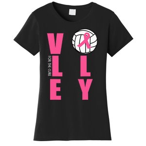 Breast Cancer Volleyball Pink Ribbon Volley For The Cure Women's T-Shirt