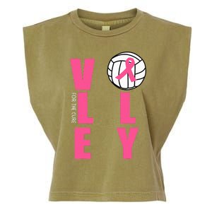 Breast Cancer Volleyball Pink Ribbon Volley For The Cure Garment-Dyed Women's Muscle Tee