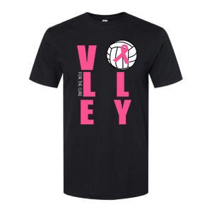 Breast Cancer Volleyball Pink Ribbon Volley For The Cure Softstyle CVC T-Shirt