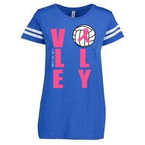 Breast Cancer Volleyball Pink Ribbon Volley For The Cure Enza Ladies Jersey Football T-Shirt