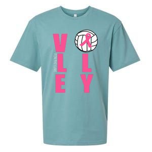 Breast Cancer Volleyball Pink Ribbon Volley For The Cure Sueded Cloud Jersey T-Shirt