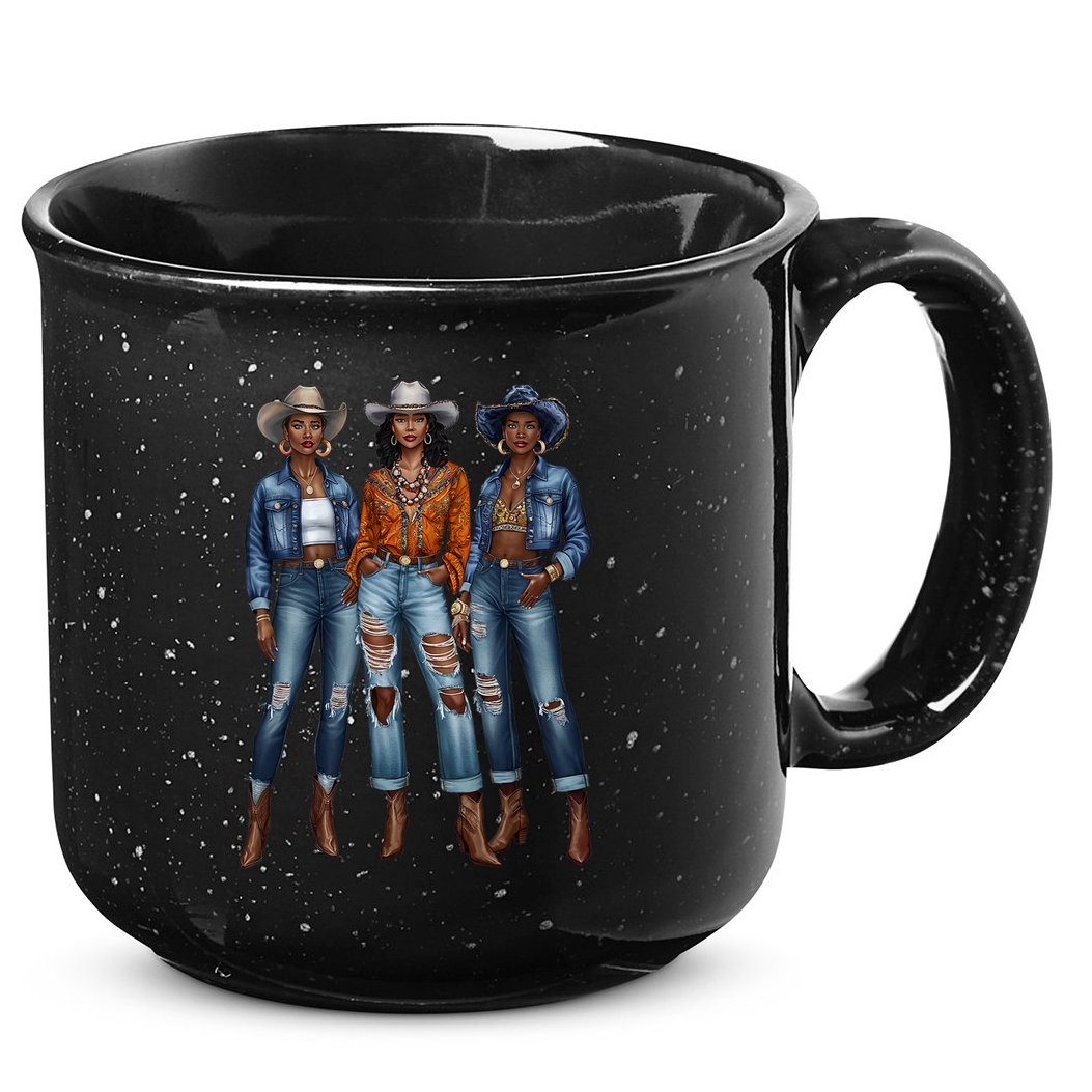 Black Cowgirl Vibes Melanin Black History Texas 15oz Campfire Ceramic Mug