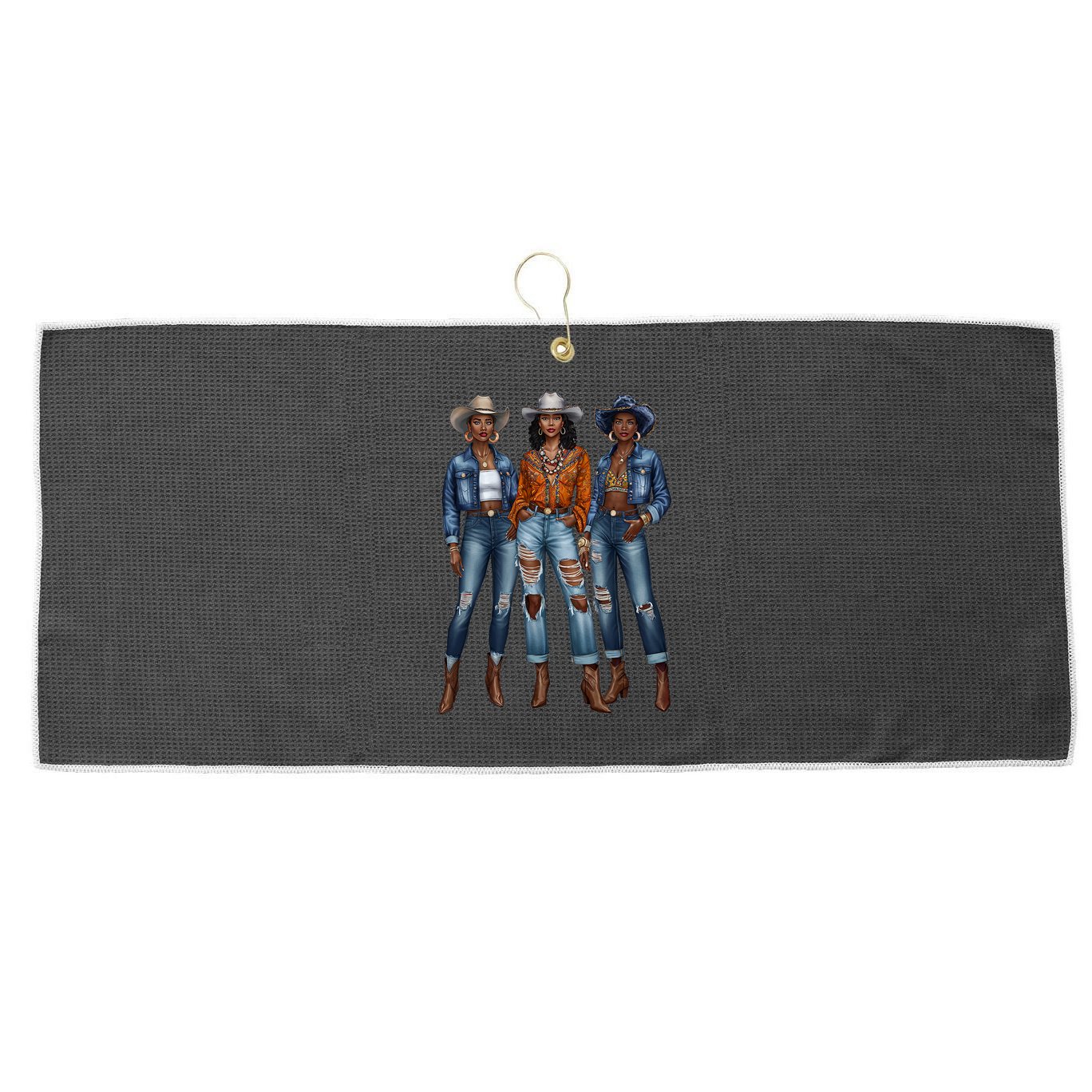 Black Cowgirl Vibes Melanin Black History Texas Large Microfiber Waffle Golf Towel