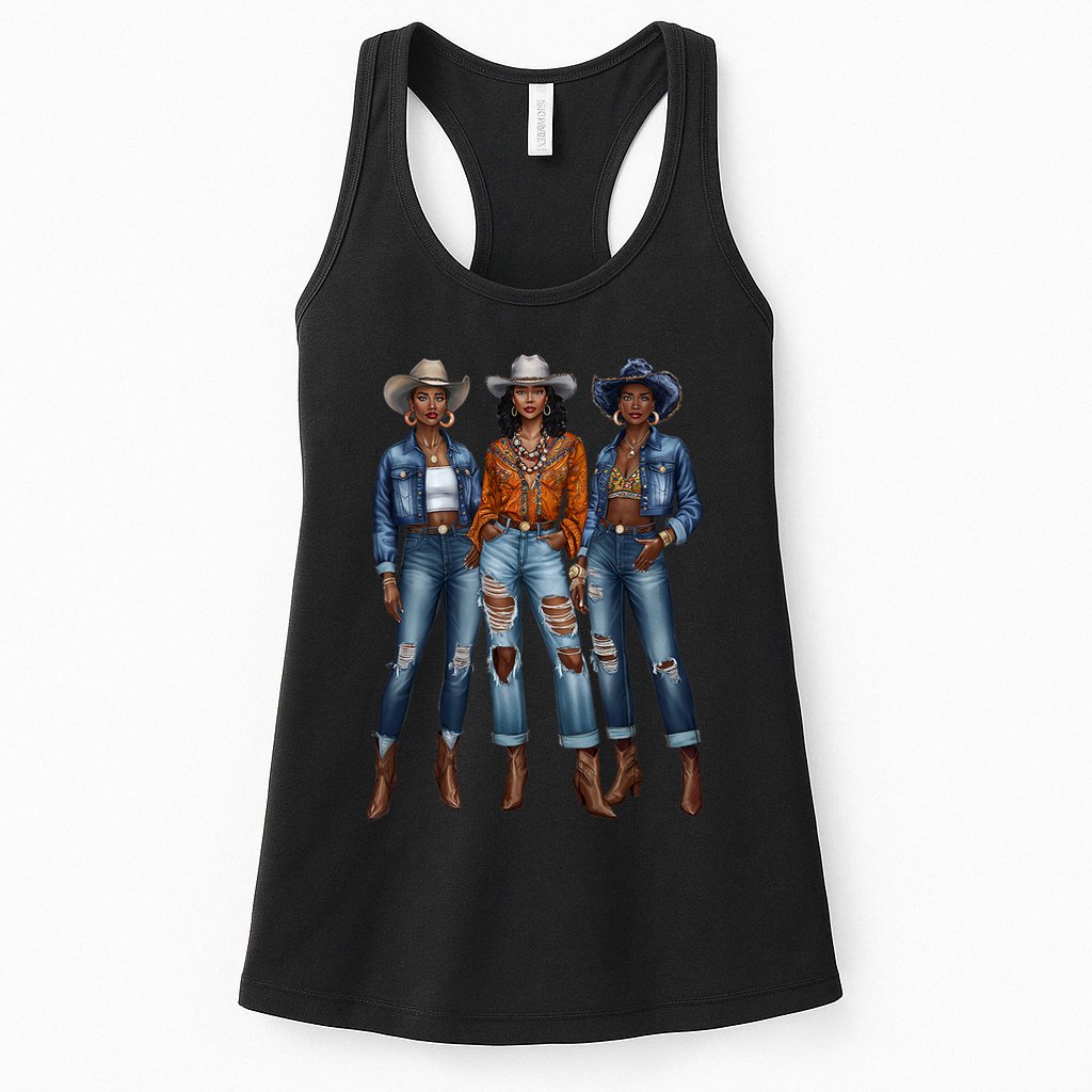 Black Cowgirl Vibes Melanin Black History Texas Womens Tank Top