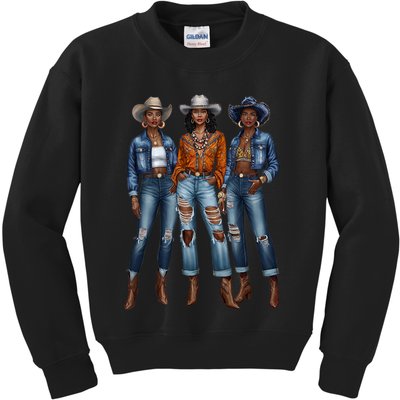 Black Cowgirl Vibes Melanin Black History Texas Kids Sweatshirt
