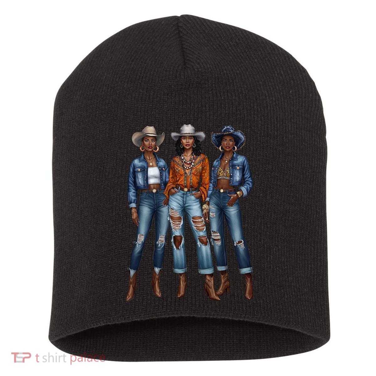 Black Cowgirl Vibes Melanin Black History Texas Short Acrylic Beanie