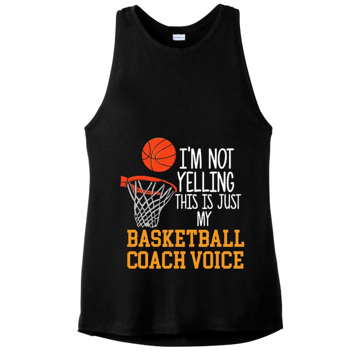 Basketball Coach Voice Funny Basketball Coach Ladies PosiCharge Tri-Blend Wicking Tank