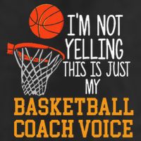 Basketball Coach Voice Funny Basketball Coach 7 Panel Mesh Trucker Snapback Hat