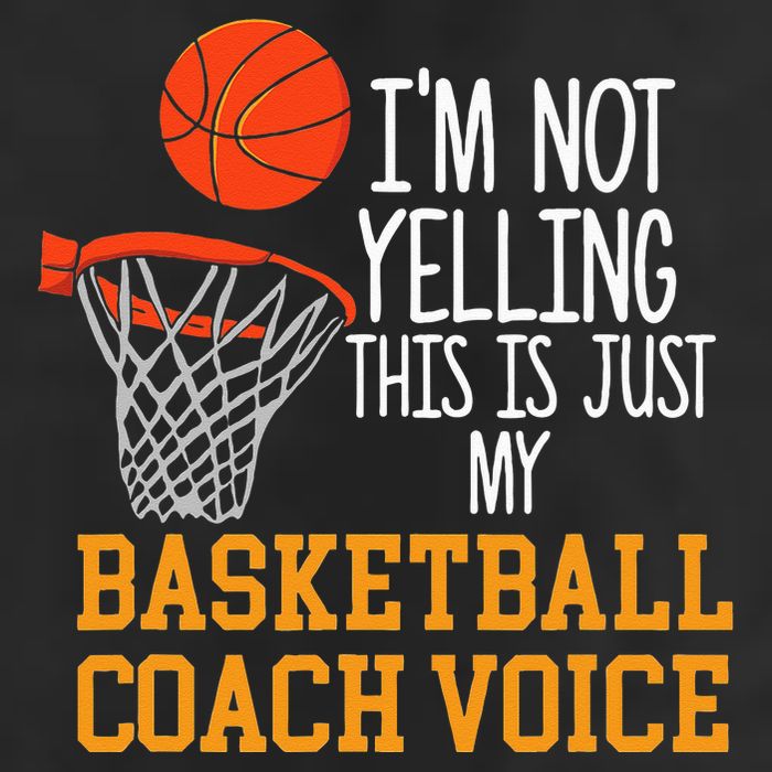 Basketball Coach Voice Funny Basketball Coach 7 Panel Mesh Trucker Snapback Hat