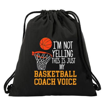 Basketball Coach Voice Funny Basketball Coach Drawstring Bag