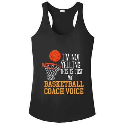 Basketball Coach Voice Funny Basketball Coach Ladies PosiCharge Competitor Racerback Tank