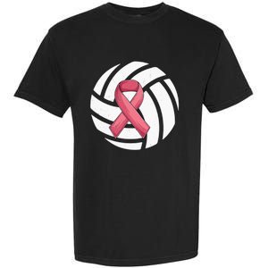 Breast Cancer Volleyball Pink Ribbon Awareness Costume Garment-Dyed Heavyweight T-Shirt