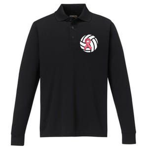 Breast Cancer Volleyball Pink Ribbon Awareness Costume Performance Long Sleeve Polo