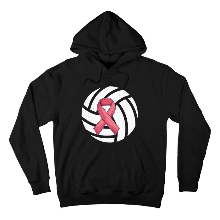 Breast Cancer Volleyball Pink Ribbon Awareness Costume Hoodie