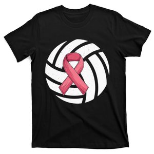 Breast Cancer Volleyball Pink Ribbon Awareness Costume T-Shirt