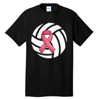 Breast Cancer Volleyball Pink Ribbon Awareness Costume Tall T-Shirt