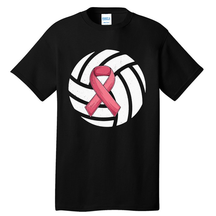 Breast Cancer Volleyball Pink Ribbon Awareness Costume Tall T-Shirt