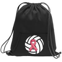 Breast Cancer Volleyball Pink Ribbon Awareness Costume Sweatshirt Cinch Pack Bag