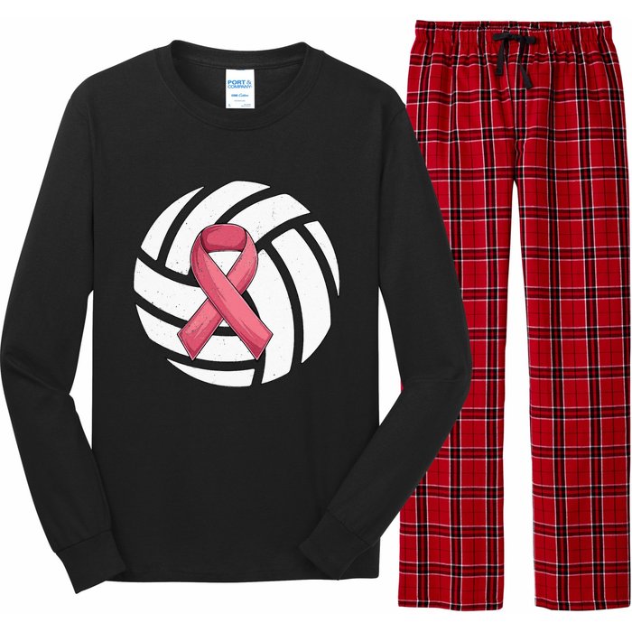 Breast Cancer Volleyball Pink Ribbon Awareness Costume Long Sleeve Pajama Set