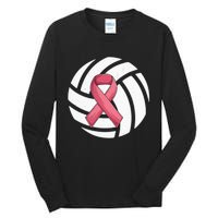 Breast Cancer Volleyball Pink Ribbon Awareness Costume Tall Long Sleeve T-Shirt