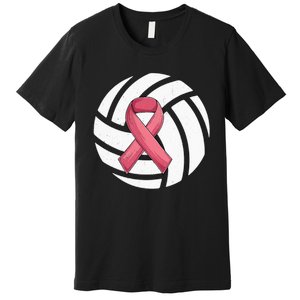 Breast Cancer Volleyball Pink Ribbon Awareness Costume Premium T-Shirt