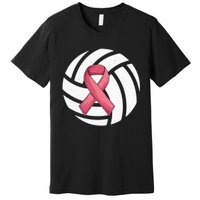 Breast Cancer Volleyball Pink Ribbon Awareness Costume Premium T-Shirt