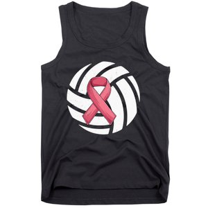 Breast Cancer Volleyball Pink Ribbon Awareness Costume Tank Top