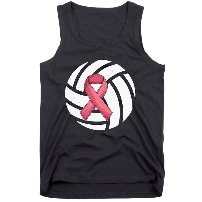 Breast Cancer Volleyball Pink Ribbon Awareness Costume Tank Top