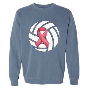 Breast Cancer Volleyball Pink Ribbon Awareness Costume Garment-Dyed Sweatshirt