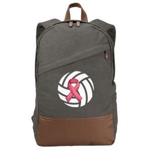 Breast Cancer Volleyball Pink Ribbon Awareness Costume Cotton Canvas Backpack