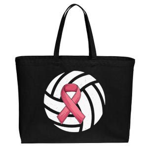 Breast Cancer Volleyball Pink Ribbon Awareness Costume Cotton Canvas Jumbo Tote