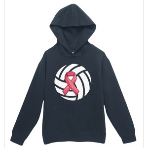 Breast Cancer Volleyball Pink Ribbon Awareness Costume Urban Pullover Hoodie