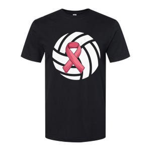 Breast Cancer Volleyball Pink Ribbon Awareness Costume Softstyle CVC T-Shirt