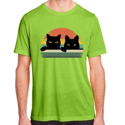 Black Cat Vintage Retro Style Cats Lover Gift Adult ChromaSoft Performance T-Shirt