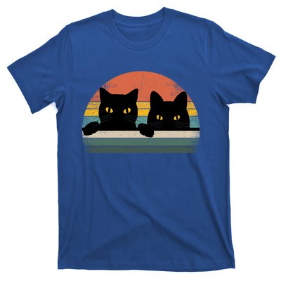 Black Cat Vintage Retro Style Cats Lover Gift T-Shirt