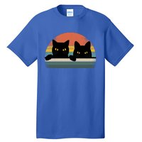 Black Cat Vintage Retro Style Cats Lover Gift Tall T-Shirt