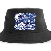 Blue Cats Wave For Kamala Funny Cat Lovers Kamala Harris Sustainable Bucket Hat