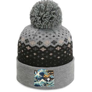 Blue Cats Wave For Kamala Funny Cat Lady President The Baniff Cuffed Pom Beanie