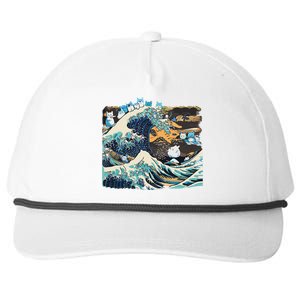 Blue Cats Wave For Kamala Funny Cat Lady President Snapback Five-Panel Rope Hat