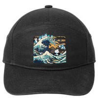 Blue Cats Wave For Kamala Funny Cat Lady President 7-Panel Snapback Hat